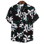 MONERFFI 2020 Men Casual Shirts Fashion Hawaiian Printed Short-sleeve Beach Shirts Holiday Floral Streetwear Camisa Masculina