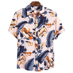 MONERFFI 2020 Men Casual Shirts Fashion Hawaiian Printed Short-sleeve Beach Shirts Holiday Floral Streetwear Camisa Masculina