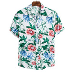 MONERFFI 2020 Men Casual Shirts Fashion Hawaiian Printed Short-sleeve Beach Shirts Holiday Floral Streetwear Camisa Masculina