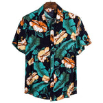 MONERFFI 2020 Men Casual Shirts Fashion Hawaiian Printed Short-sleeve Beach Shirts Holiday Floral Streetwear Camisa Masculina