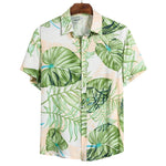 MONERFFI 2020 Men Casual Shirts Fashion Hawaiian Printed Short-sleeve Beach Shirts Holiday Floral Streetwear Camisa Masculina
