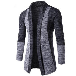Retro Men Patchwork Long Sleeve Knitted Sweater Cardigan Coat Outwear   clothing