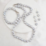 ASHIQI Natural Baroque Pearl Jewelry Sets for Women 9-10mm Freshwater Pearl NE+BR+EA