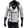 M-5XL Spring/Autumn Sport Windbreaker Running Jacket Plus Size Men Long Sleeve Diagonal Zipper Drawstring Hood Loose Sports Coat