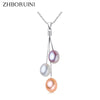 ZHBORUINI 2019 Fashion Pearl Necklace Pearl Jewelry Multicolour Natural Pearl Pendant 925 Sterling Silver Jewelry For Women Gift