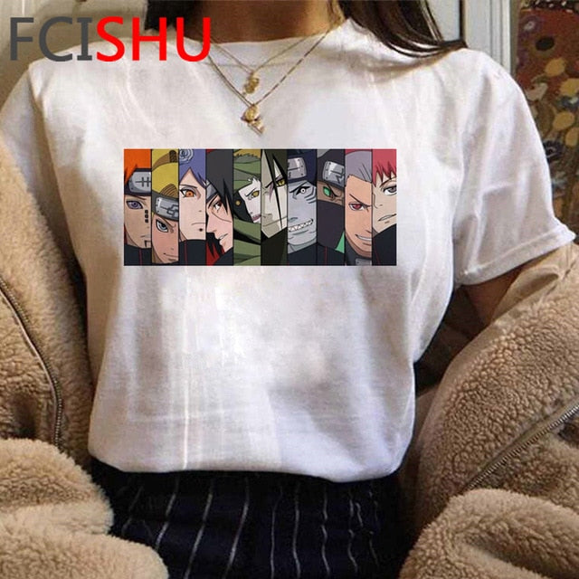 Naruto Aesthetic Hip Hop Tshirt Men/women Sasuke Funny Cartoon T-shirt Fashion Streetwear T Shirt Japanese Anime Top Tees Male