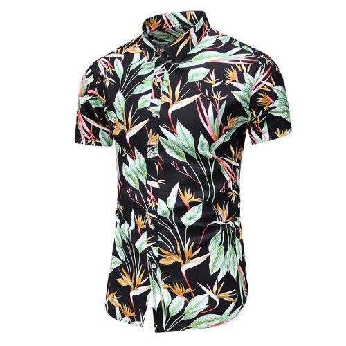 2020 Summer Short Sleeve shirt Mens Casual Flower Beach Hawaiian Shirts slim fit Floral Shirts Men Plus Size 5XL 6XL 7XL