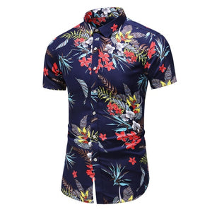 2020 Summer Short Sleeve shirt Mens Casual Flower Beach Hawaiian Shirts slim fit Floral Shirts Men Plus Size 5XL 6XL 7XL