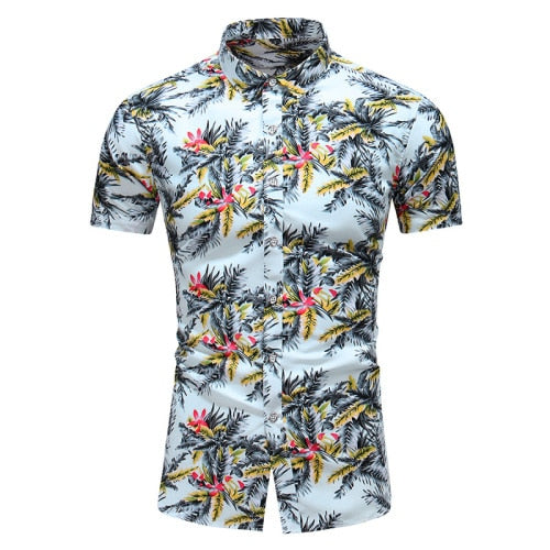 2020 Summer Short Sleeve shirt Mens Casual Flower Beach Hawaiian Shirts slim fit Floral Shirts Men Plus Size 5XL 6XL 7XL
