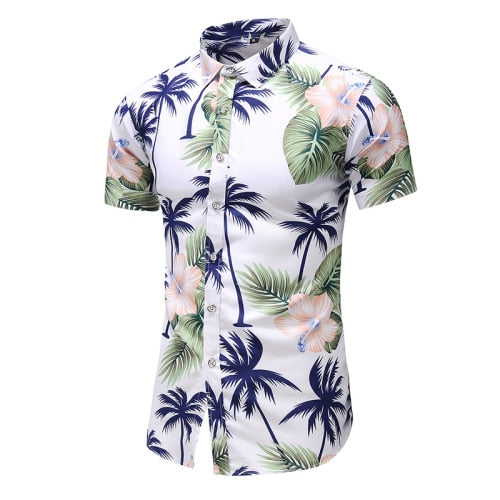 2020 Summer Short Sleeve shirt Mens Casual Flower Beach Hawaiian Shirts slim fit Floral Shirts Men Plus Size 5XL 6XL 7XL