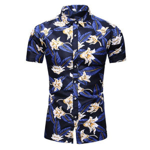 2020 Summer Short Sleeve shirt Mens Casual Flower Beach Hawaiian Shirts slim fit Floral Shirts Men Plus Size 5XL 6XL 7XL