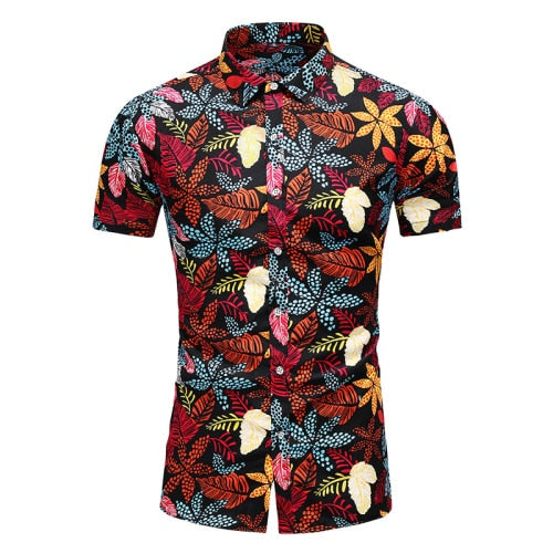 2020 Summer Short Sleeve shirt Mens Casual Flower Beach Hawaiian Shirts slim fit Floral Shirts Men Plus Size 5XL 6XL 7XL
