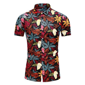 2020 Summer Short Sleeve shirt Mens Casual Flower Beach Hawaiian Shirts slim fit Floral Shirts Men Plus Size 5XL 6XL 7XL