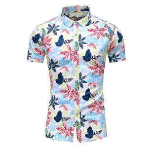 2020 Summer Short Sleeve shirt Mens Casual Flower Beach Hawaiian Shirts slim fit Floral Shirts Men Plus Size 5XL 6XL 7XL