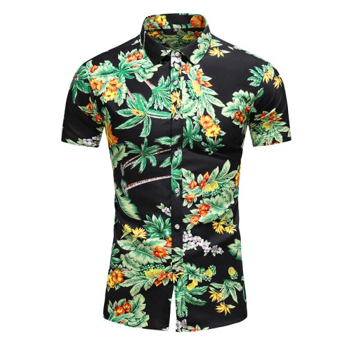 2020 Summer Short Sleeve shirt Mens Casual Flower Beach Hawaiian Shirts slim fit Floral Shirts Men Plus Size 5XL 6XL 7XL