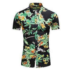 2020 Summer Short Sleeve shirt Mens Casual Flower Beach Hawaiian Shirts slim fit Floral Shirts Men Plus Size 5XL 6XL 7XL