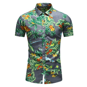 2020 Summer Short Sleeve shirt Mens Casual Flower Beach Hawaiian Shirts slim fit Floral Shirts Men Plus Size 5XL 6XL 7XL