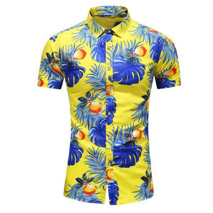 2020 Summer Short Sleeve shirt Mens Casual Flower Beach Hawaiian Shirts slim fit Floral Shirts Men Plus Size 5XL 6XL 7XL