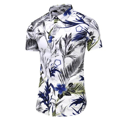 2020 Summer Short Sleeve shirt Mens Casual Flower Beach Hawaiian Shirts slim fit Floral Shirts Men Plus Size 5XL 6XL 7XL