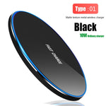 10W Qi Wireless Charger Slim Metal Pad for iPhone 11 Samsung S20 S10 S9 Note 8 9 10 Fast Wireless Charging Quick Charge Adapter