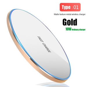 10W Qi Wireless Charger Slim Metal Pad for iPhone 11 Samsung S20 S10 S9 Note 8 9 10 Fast Wireless Charging Quick Charge Adapter