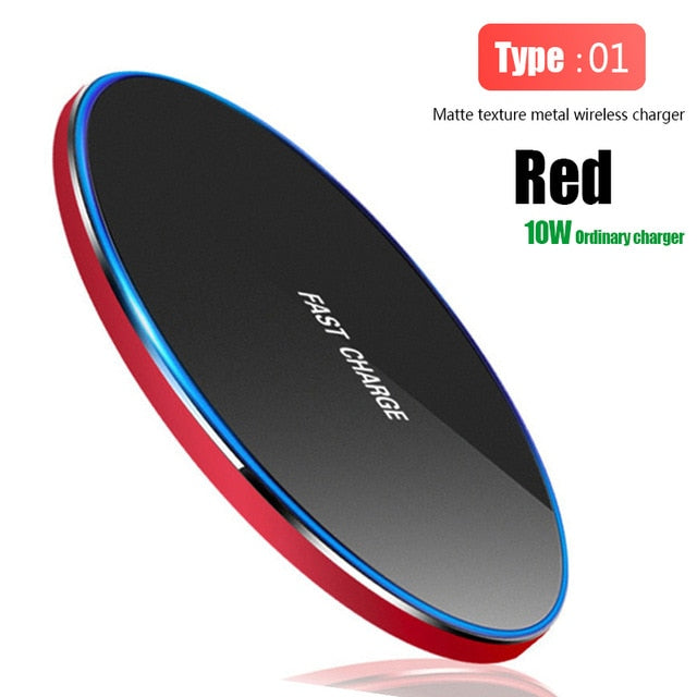 10W Qi Wireless Charger Slim Metal Pad for iPhone 11 Samsung S20 S10 S9 Note 8 9 10 Fast Wireless Charging Quick Charge Adapter