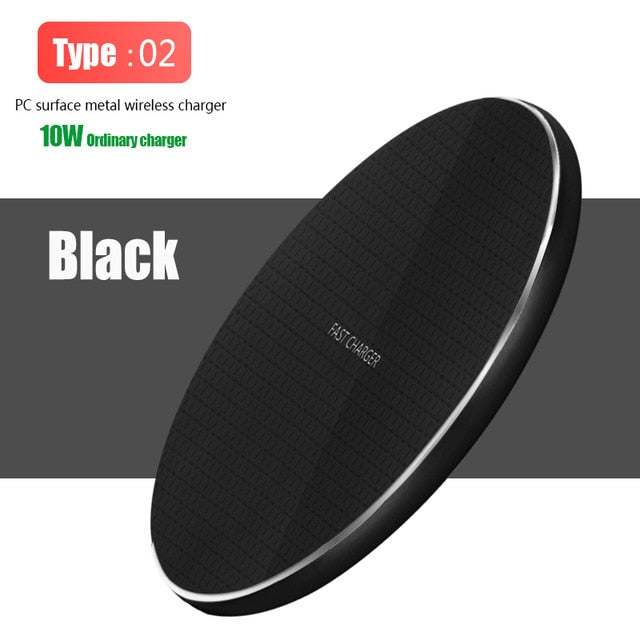10W Qi Wireless Charger Slim Metal Pad for iPhone 11 Samsung S20 S10 S9 Note 8 9 10 Fast Wireless Charging Quick Charge Adapter