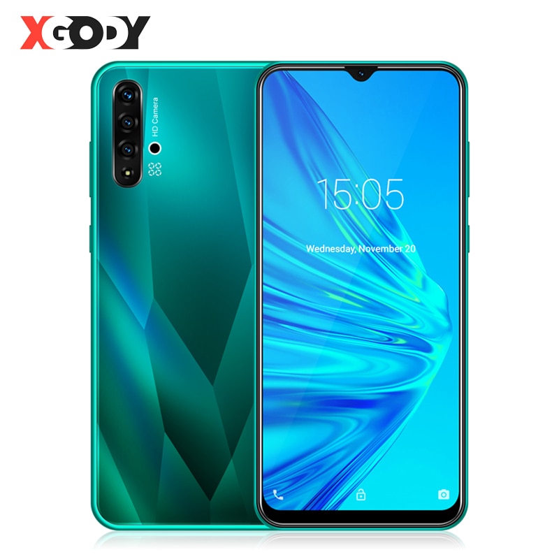 XGODY A50 3G Smartphone 6.5" 19:9 Waterdrop Screen Mobile Phone Android 9.0 1GB+4GB MT6580 Quad Core Dual SIM 5MP Camera 3000mAh