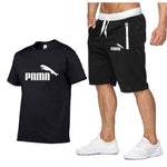 Hot Summer New Cotton short-sleeved men's tracksuit Casual sports suit clothes Tshirt+shorts Print Brand Sets size S-XXL