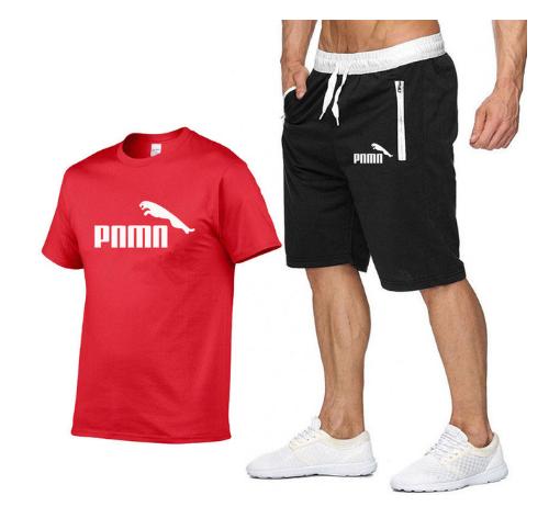 Hot Summer New Cotton short-sleeved men's tracksuit Casual sports suit clothes Tshirt+shorts Print Brand Sets size S-XXL