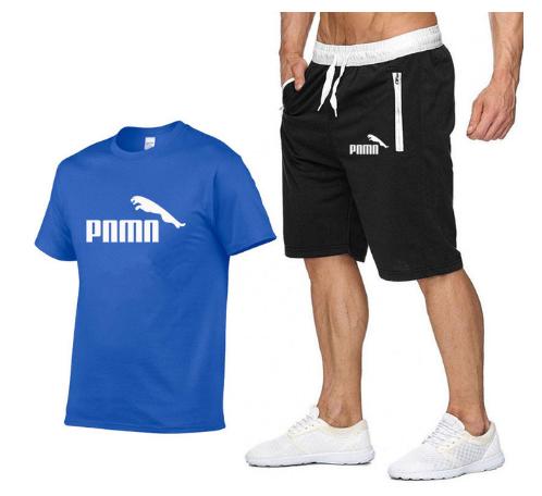 Hot Summer New Cotton short-sleeved men's tracksuit Casual sports suit clothes Tshirt+shorts Print Brand Sets size S-XXL