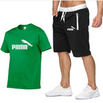 Hot Summer New Cotton short-sleeved men's tracksuit Casual sports suit clothes Tshirt+shorts Print Brand Sets size S-XXL