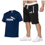 Hot Summer New Cotton short-sleeved men's tracksuit Casual sports suit clothes Tshirt+shorts Print Brand Sets size S-XXL