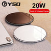GYSO 20W Fast Qi Wireless Charger For iPhone 11 Pro X/XS Max XR 8 Plus USB Wireless Charging Pad For Samsung S9 S10 S20 Note 9 8