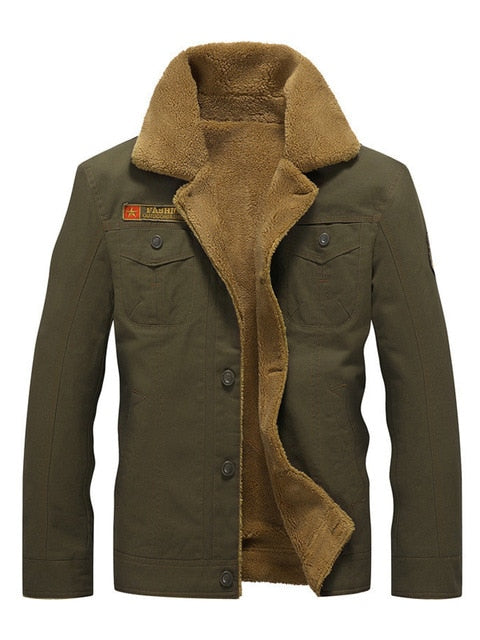 DARPHINKASA 2020 Winter Bomber Jacket Men Air Force Pilot Jacket Warm Men Fur Collar Men Army Tactical Fleece Jacket