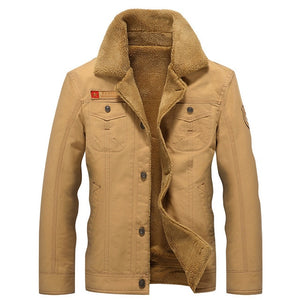 DARPHINKASA 2020 Winter Bomber Jacket Men Air Force Pilot Jacket Warm Men Fur Collar Men Army Tactical Fleece Jacket