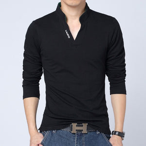 2020 New fashion casual floral Male cotton t-shirt striped long sleeved t shirt o neck Tee shirt print t shirt men 4XL 5XL