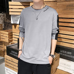 2020 New fashion casual floral Male cotton t-shirt striped long sleeved t shirt o neck Tee shirt print t shirt men 4XL 5XL