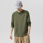 2020 New fashion casual floral Male cotton t-shirt striped long sleeved t shirt o neck Tee shirt print t shirt men 4XL 5XL