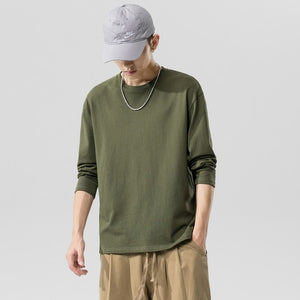 2020 New fashion casual floral Male cotton t-shirt striped long sleeved t shirt o neck Tee shirt print t shirt men 4XL 5XL