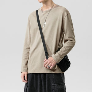 2020 New fashion casual floral Male cotton t-shirt striped long sleeved t shirt o neck Tee shirt print t shirt men 4XL 5XL