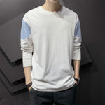 2020 New fashion casual floral Male cotton t-shirt striped long sleeved t shirt o neck Tee shirt print t shirt men 4XL 5XL