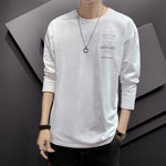 2020 New fashion casual floral Male cotton t-shirt striped long sleeved t shirt o neck Tee shirt print t shirt men 4XL 5XL