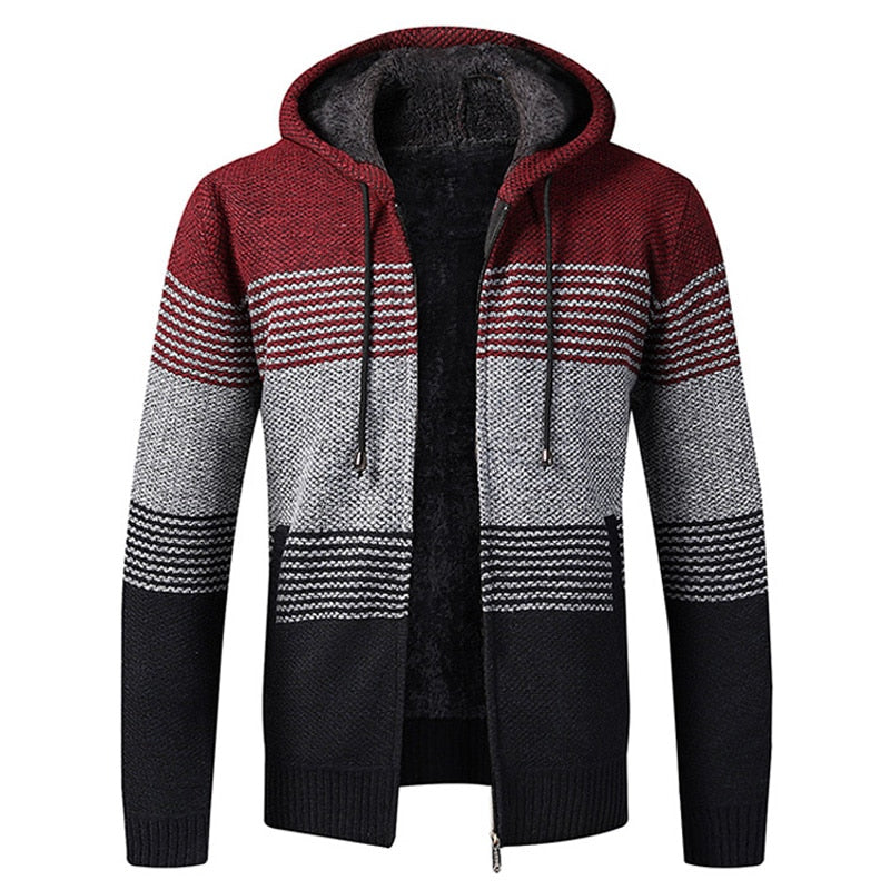 2020 New Autumn Winter Jacket Men Warm Cashmere Casual Wool Zipper Slim Fit Fleece Jacket Men Coat Dress Knitwear Male
