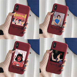 Un bitch please con las princesitas Disneys Case ForiPhone12  11 pro XR 7 Plus XS Silicone Phone For iPhone6S 8 Plus XS Max Case