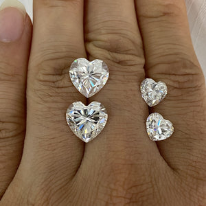 Lab Created diamond moissanite stone Heart cut  2.5cts  8.5x8.5 mm D color VVS1 loose moissanite stone ring earring