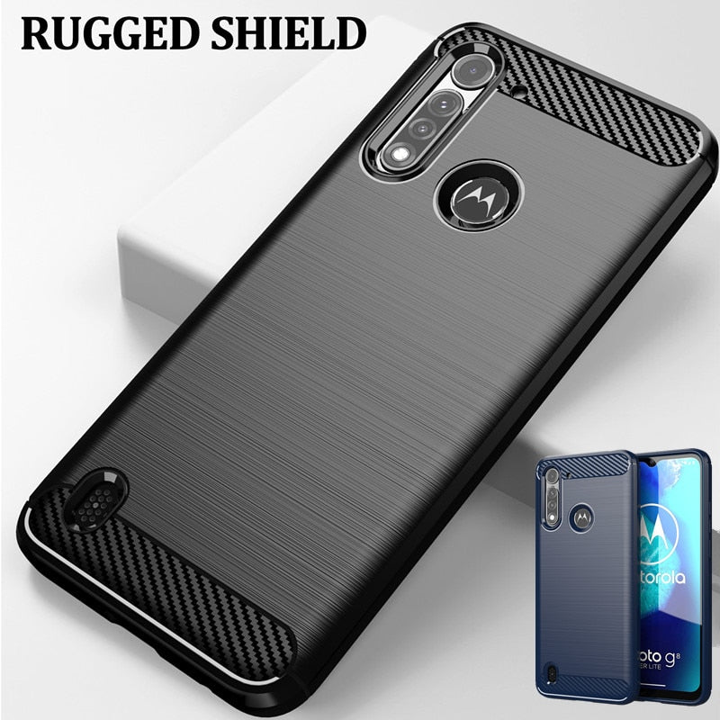 2020 News Case for Moto G8 Power Lite Fitted Cover Carbon Fiber Soft Silicone Shockproof Case for Moto G8 play Moto G8 PLUS