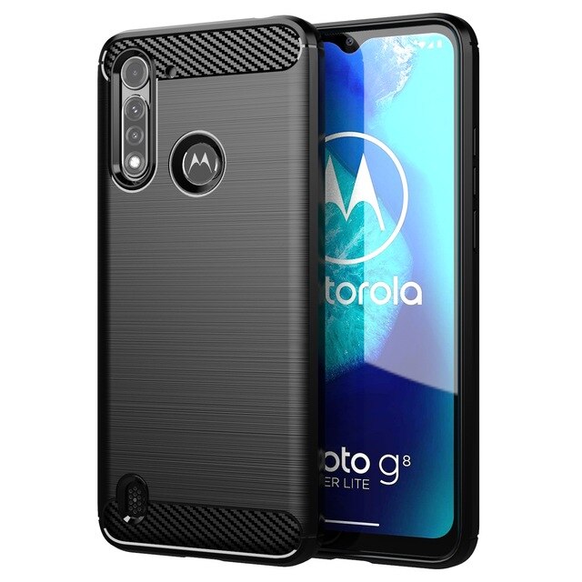 2020 News Case for Moto G8 Power Lite Fitted Cover Carbon Fiber Soft Silicone Shockproof Case for Moto G8 play Moto G8 PLUS