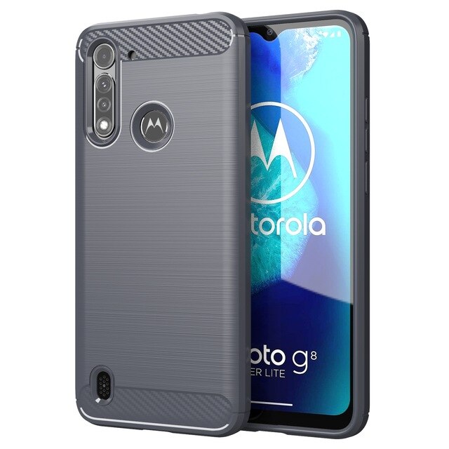 2020 News Case for Moto G8 Power Lite Fitted Cover Carbon Fiber Soft Silicone Shockproof Case for Moto G8 play Moto G8 PLUS