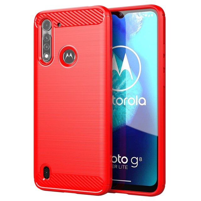 2020 News Case for Moto G8 Power Lite Fitted Cover Carbon Fiber Soft Silicone Shockproof Case for Moto G8 play Moto G8 PLUS